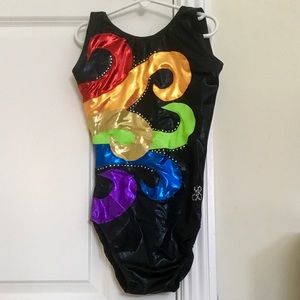Custom Rainbow Crystal Gymnastics Leotard